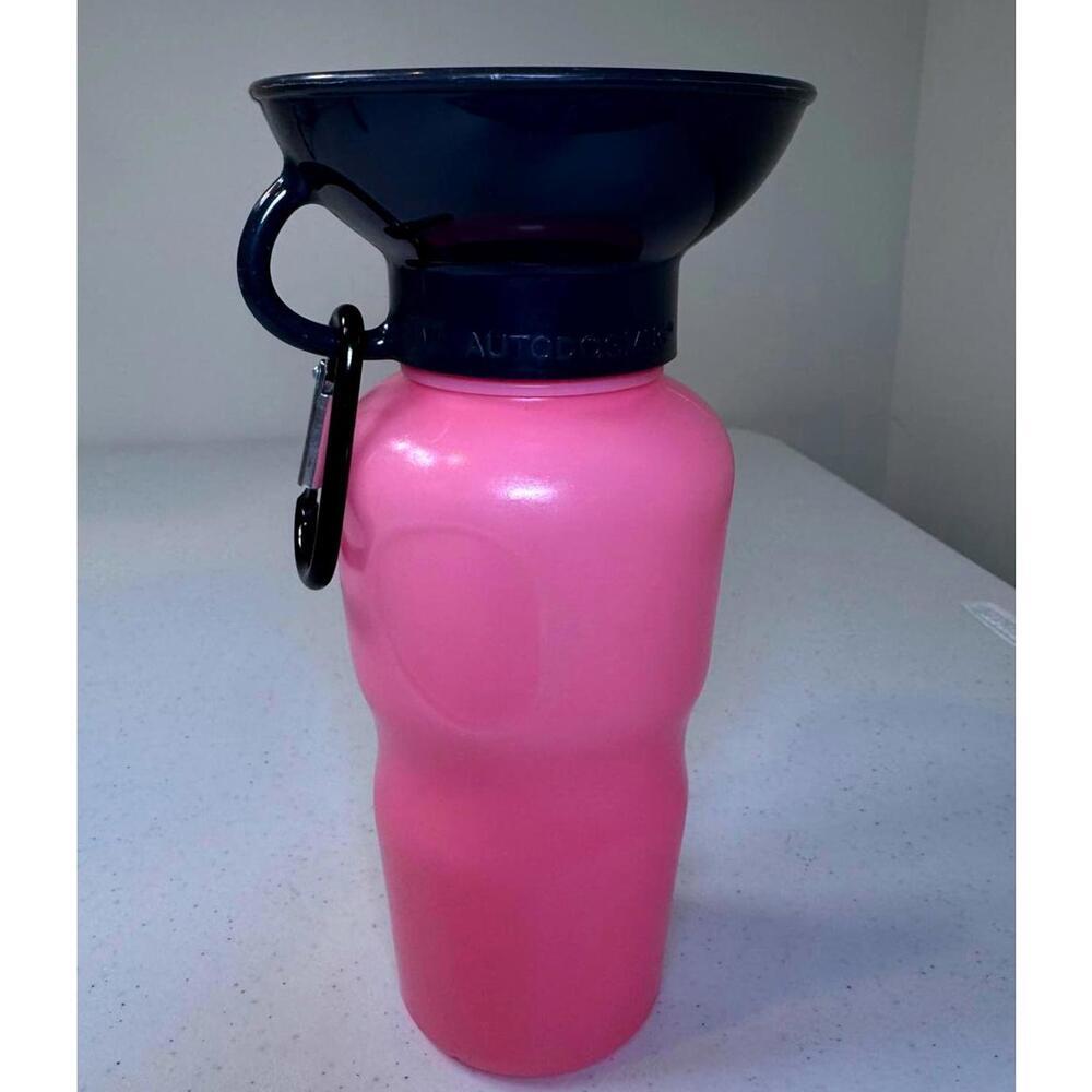 AutoDogMug Pink Water Bottle with Funnel